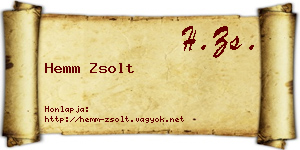 Hemm Zsolt névjegykártya